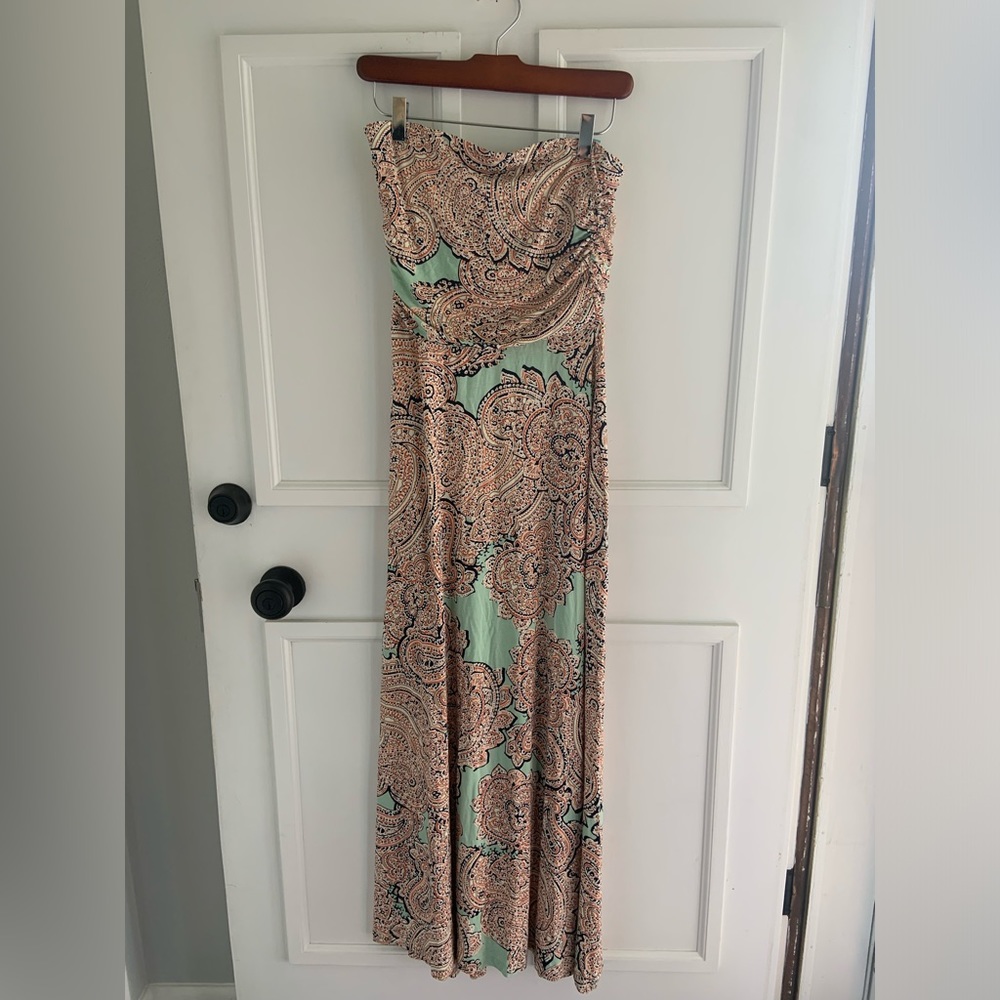 NWT The Limited Paisley Strapless Maxi